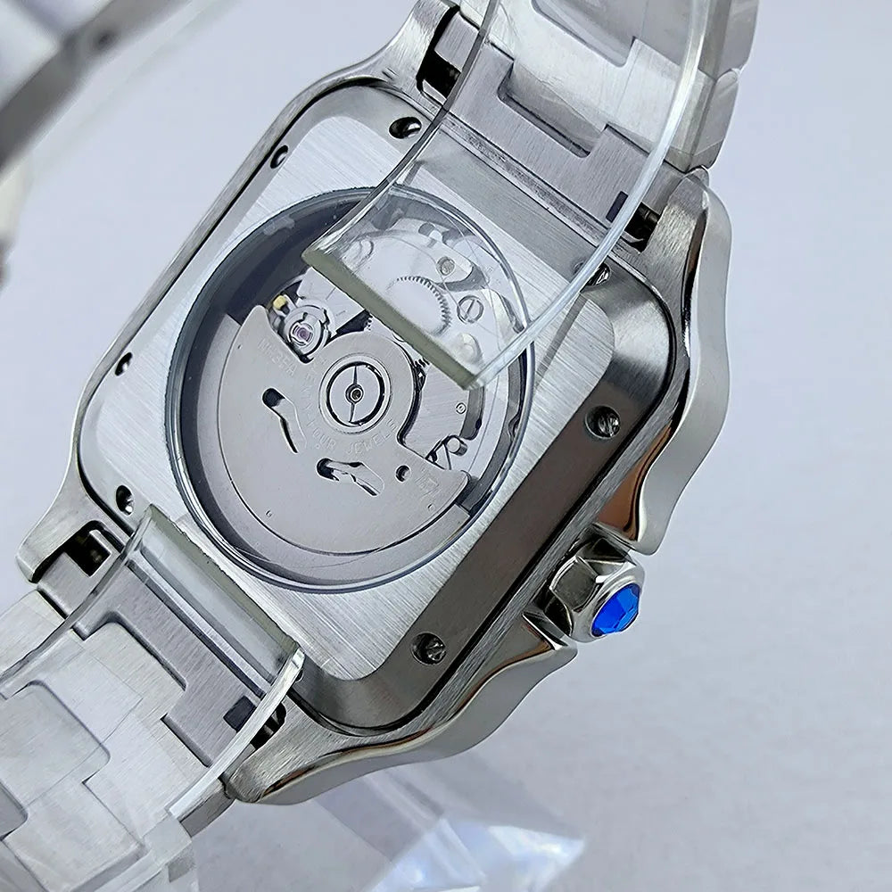NH35 Square Watch Men'S Automatic Watch Roma Case Folding Buckle Bracelet Custom Logo NH35 NH36 Movement Watch
