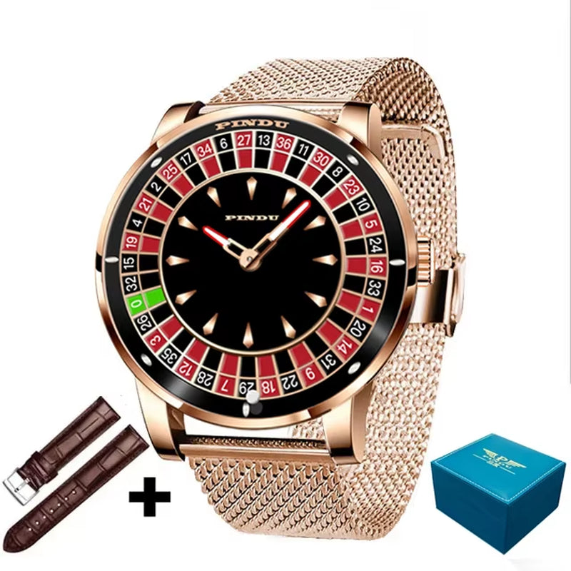 2024 New NH35 Automatic Mechanical Wristwatches Las Vegas Roulette INDU Watch Diamond Luminous ointer Jacob & Co Montre Homme