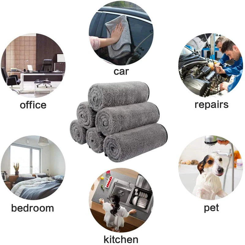 Thick Car Wash Microfiber Towel Auto Cleaning Drying Towels Detailing Polishing Cloth Rags Car Care Wash for Kitchen Gl