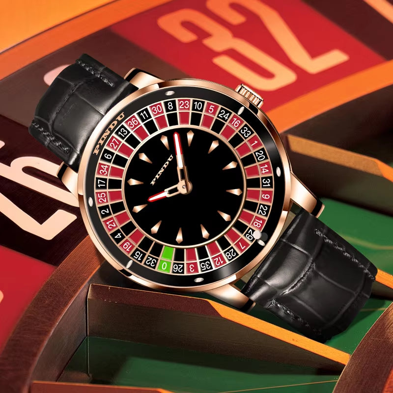 2024 New NH35 Automatic Mechanical Wristwatches Las Vegas Roulette INDU Watch Diamond Luminous ointer Jacob & Co Montre Homme
