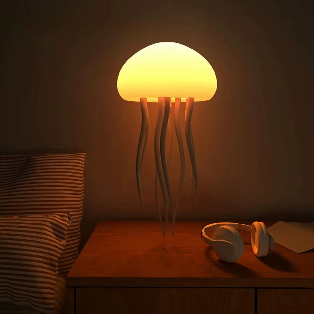 Jellyfish Cartoon Nihgt Light RGB Voice Control Jellyfish Bedside Lamp Type-C LED Night Lamp Upgraded Bluetooth Humidifier Model