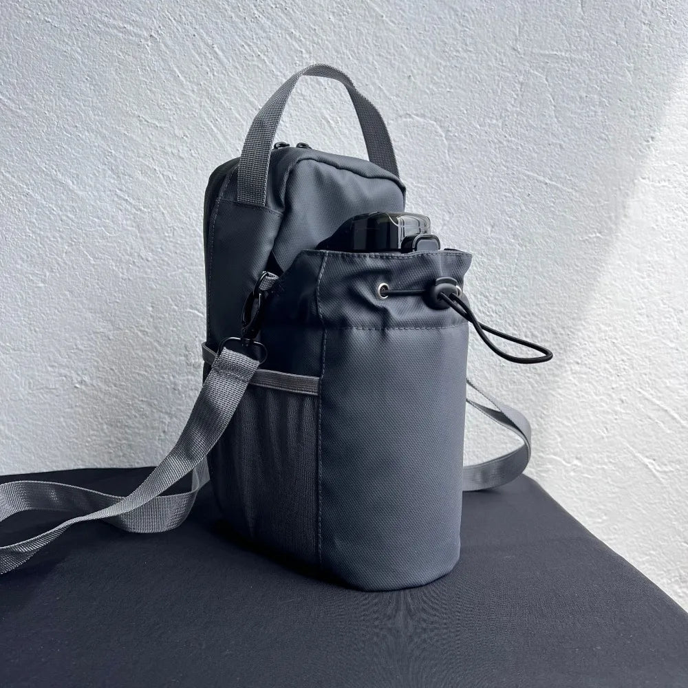 Large Capacity Magnetic Water Bottle Bag Multi-Pocket Portable Gym Specific Water Cup Holder Crossbody Magnet Gym Bag