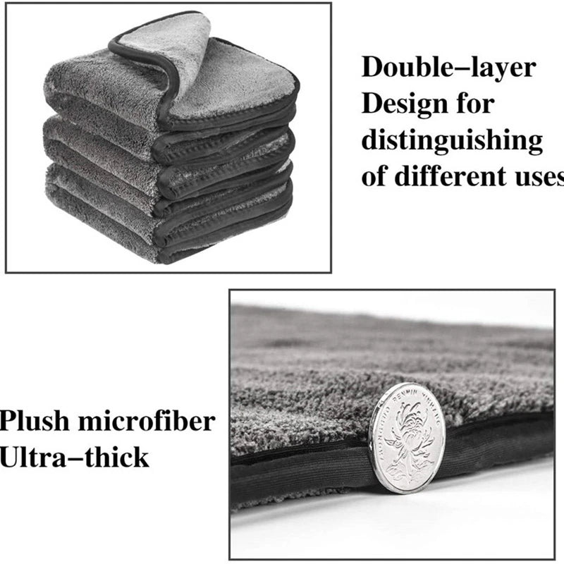 Thick Car Wash Microfiber Towel Auto Cleaning Drying Towels Detailing Polishing Cloth Rags Car Care Wash for Kitchen Gl