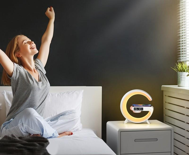 3 in 1 Bluetooth speaker met draadloos oplader, LED bureaulamp