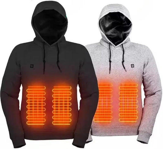 2024 Outdoor Electric USB Heating Sweaters Hoodies Men Winter Warm Heated Clothes Charging Heat Jacket Sportswear