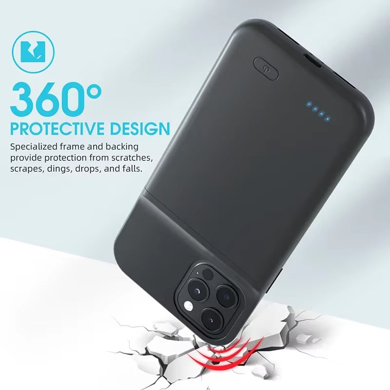 6800Mah Phone Battery Case for Iphone 16 15 14 13 12 11 X XS SE 2020 Mini Pro Max plus Portable External Backup Batteria