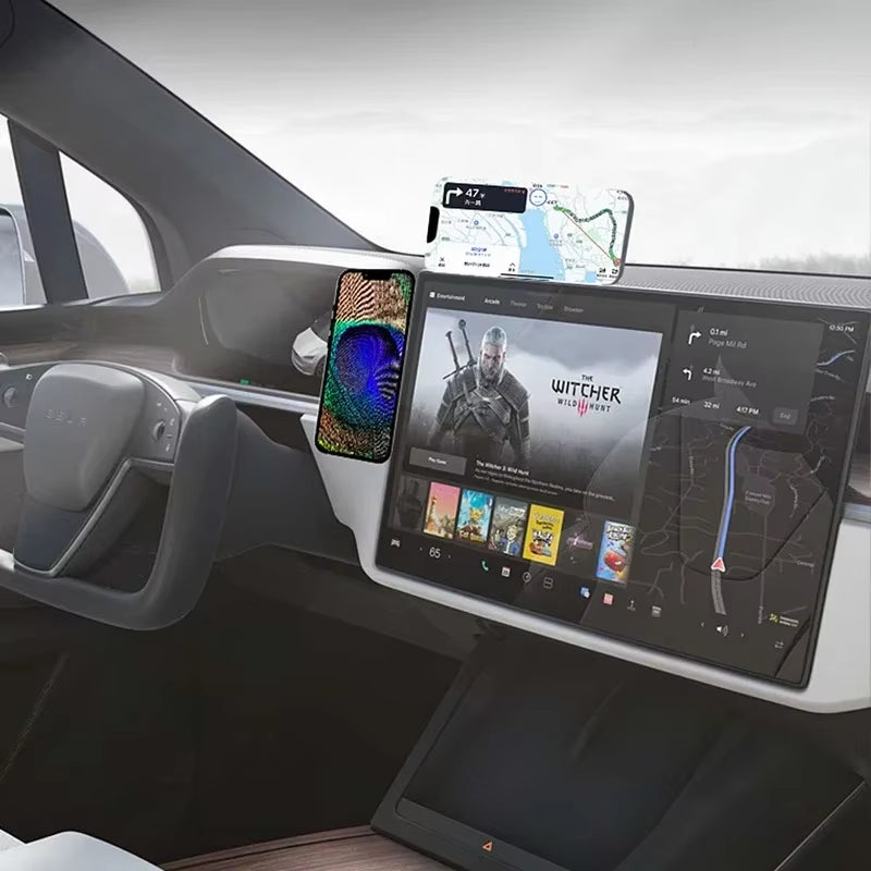 2025 Magnetic Laptop Phone Holder Computer Monitor Side Cell Phone Slim& Foldable for Iphone 14 13 12 Series Case and All Phone