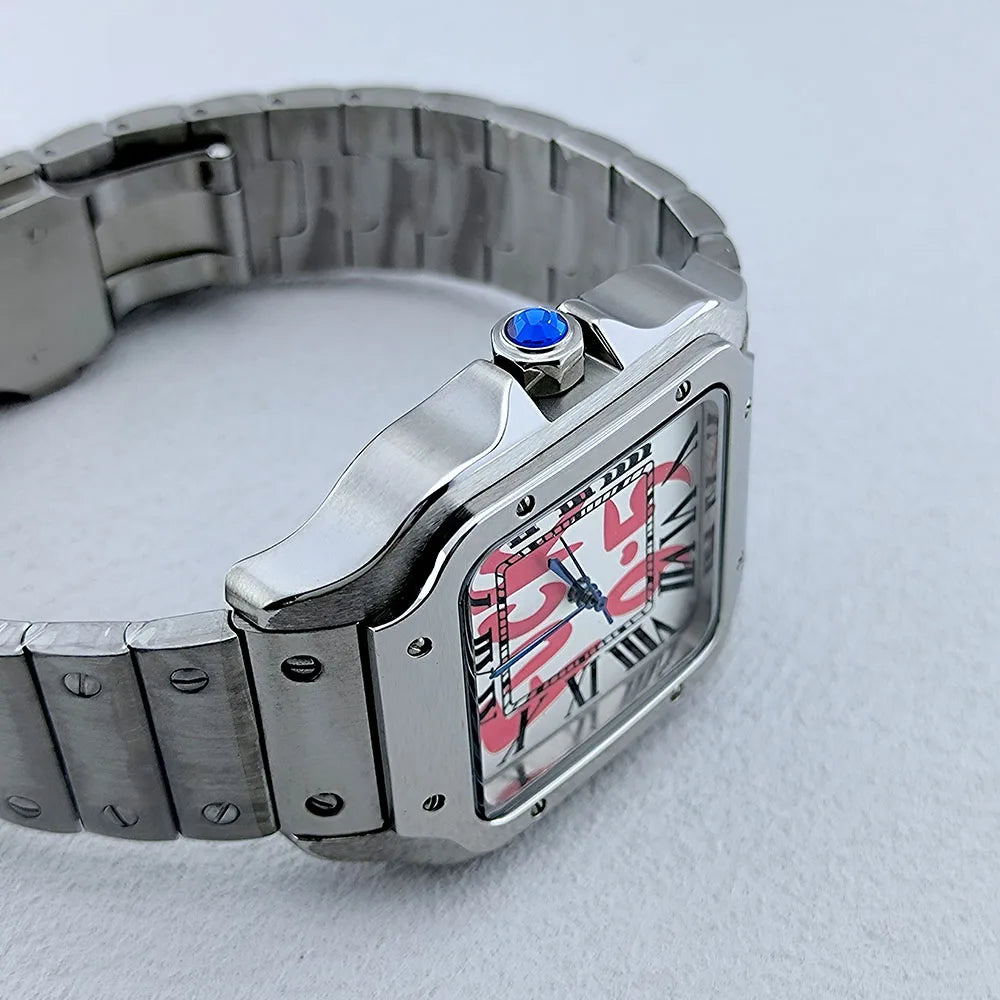 NH35 Square Watch Men'S Automatic Watch Roma Case Folding Buckle Bracelet Custom Logo NH35 NH36 Movement Watch
