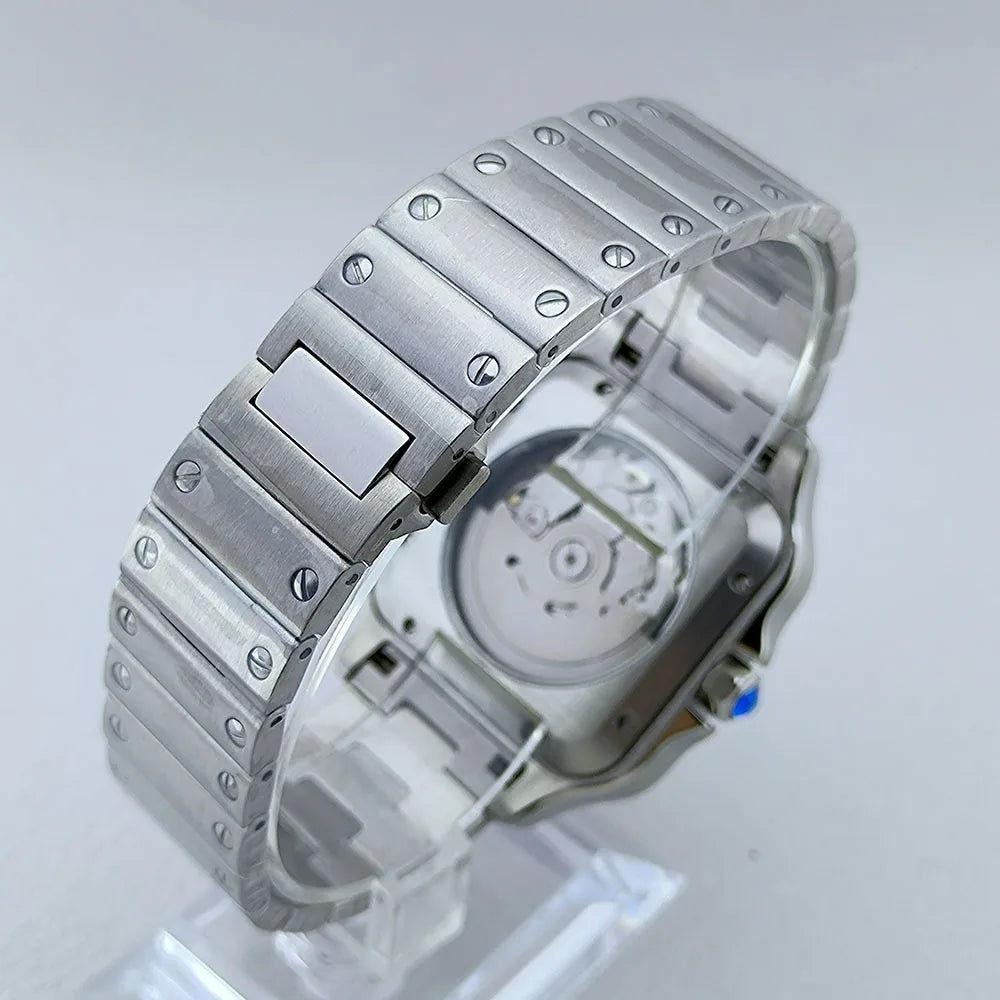 NH35 Square Watch Men'S Automatic Watch Roma Case Folding Buckle Bracelet Custom Logo NH35 NH36 Movement Watch