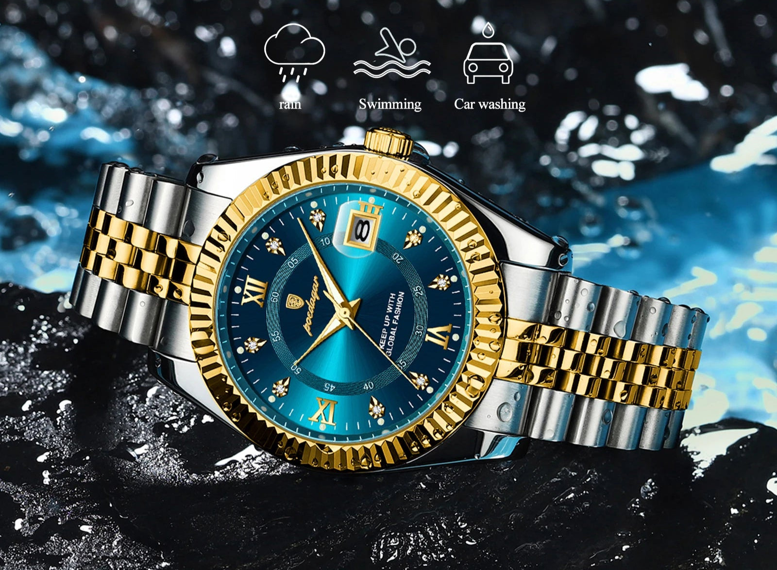 Luxury Sport Wrist Watch for Man Waterproof Luminous Date Men Watch Quartz Stainless Steel Men'S Watches Male Reloj+Box
