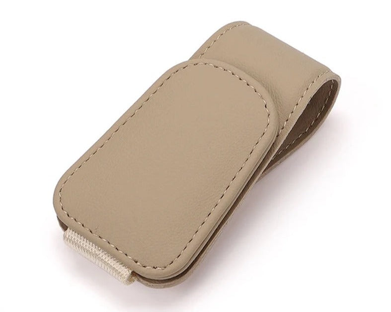 Car Glasses Holder Universal Sun Visor Clip Sunglasses Holder Microsoft Leather Eyeglasses Hanger Ticket Clip Glasses Mount