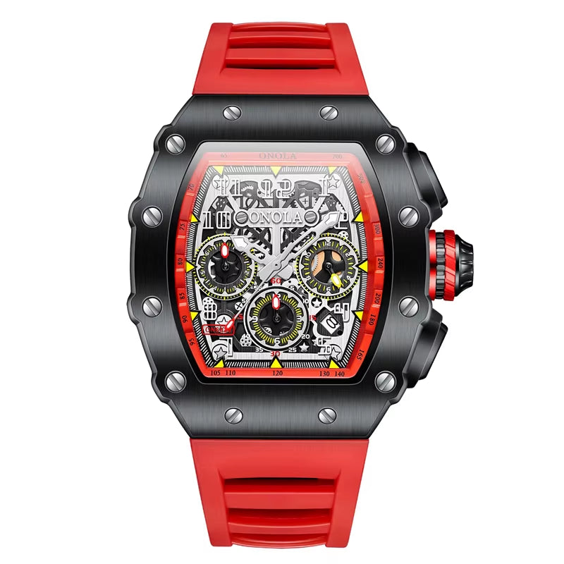 Luxury Brand Rose Gold Watches Men Tonneau Fashion Sport Chronograph Quartz Watch Original High Quality Mille Clock Dropshipping