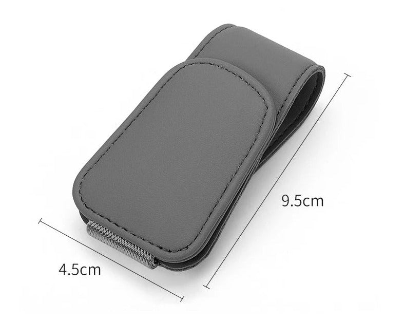 Car Glasses Holder Universal Sun Visor Clip Sunglasses Holder Microsoft Leather Eyeglasses Hanger Ticket Clip Glasses Mount