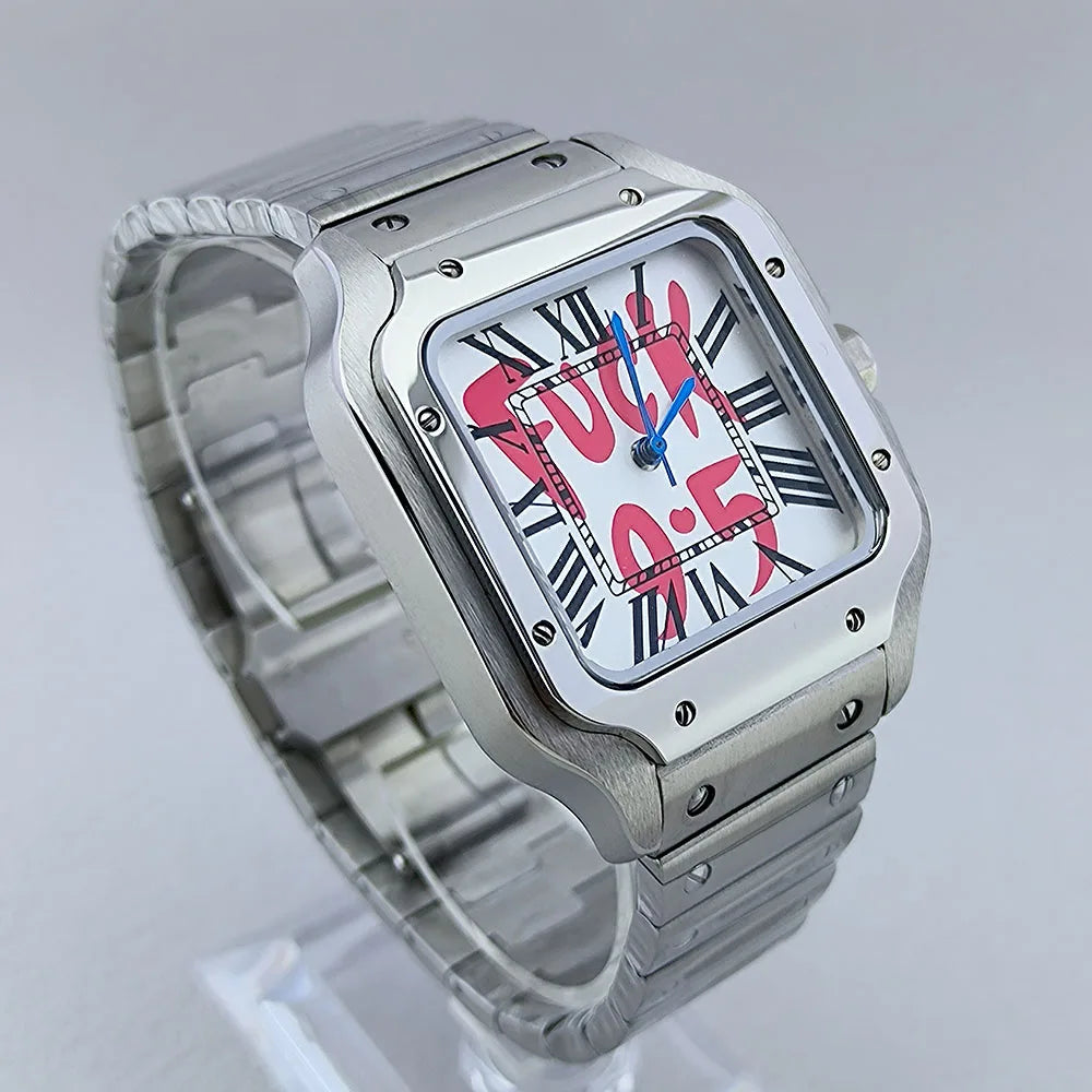 NH35 Square Watch Men'S Automatic Watch Roma Case Folding Buckle Bracelet Custom Logo NH35 NH36 Movement Watch